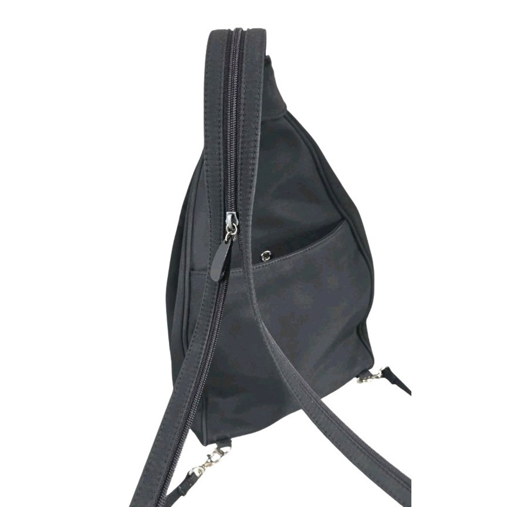 Preview Collection Backpack Purse Black Front & Side Compartment Zippered Strap - Picture 2 of 9